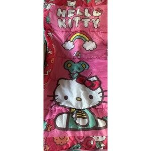 Hello Kitty Mouse Sleeping Bag Zippered 28”x 56” Sanrio 2015 Rainbow w Zip Case